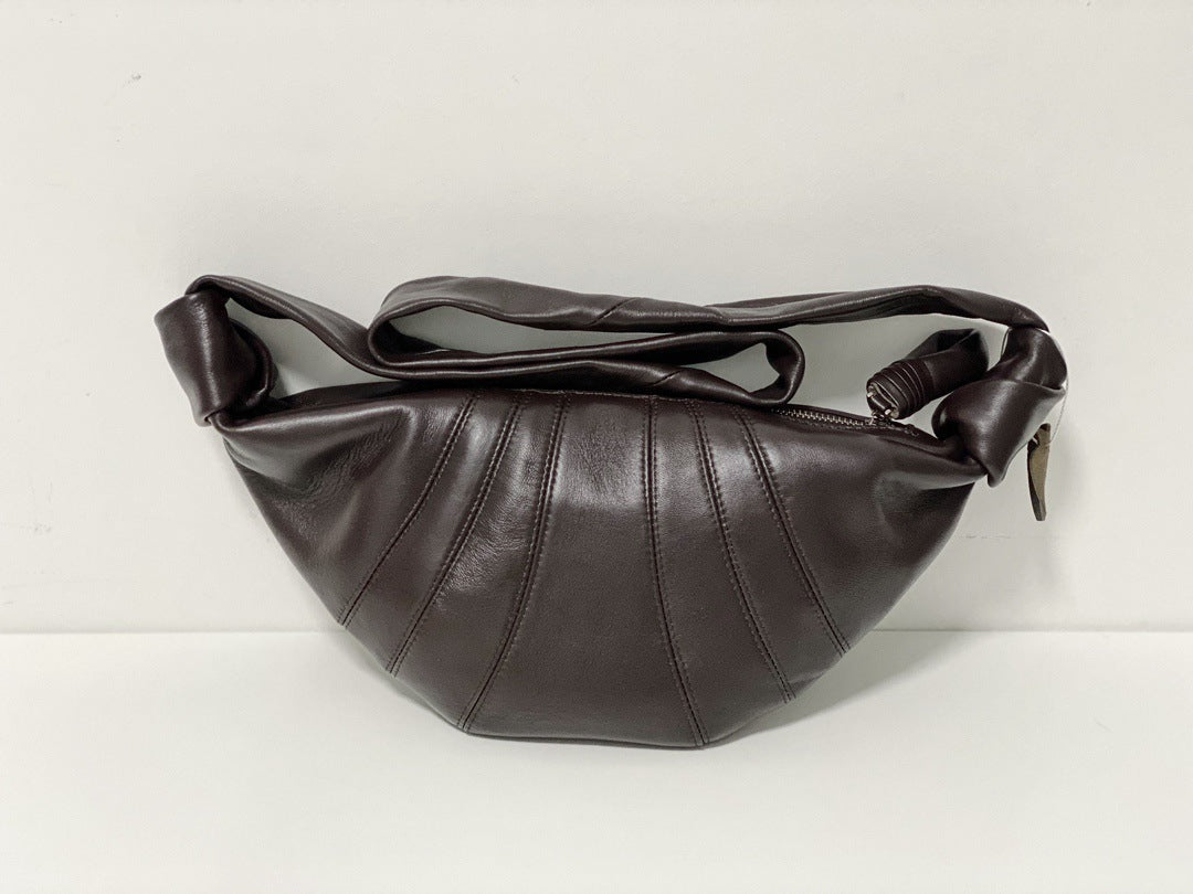 Women's High-grade Croissant Lambskin Dumpling Genuine Shoulder Bags