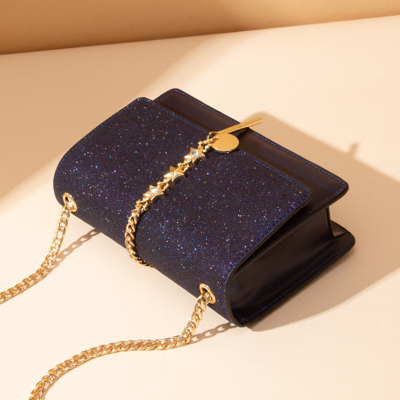 Women's Leather Summer Starry Sky Chain Fashionable Shoulder Bags