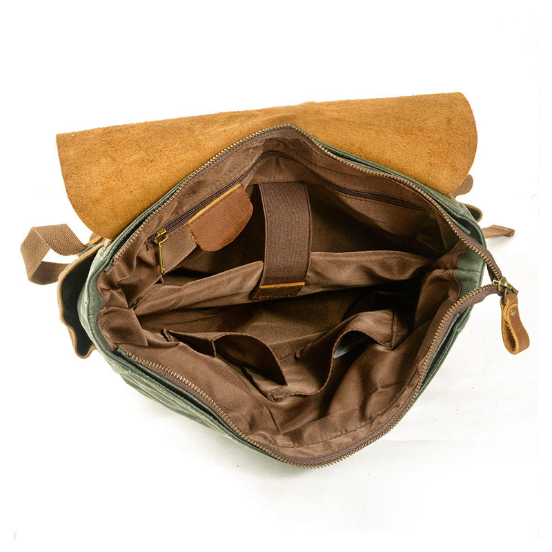 Men's Style Oil Wax Canvas Fashion Large Backpacks