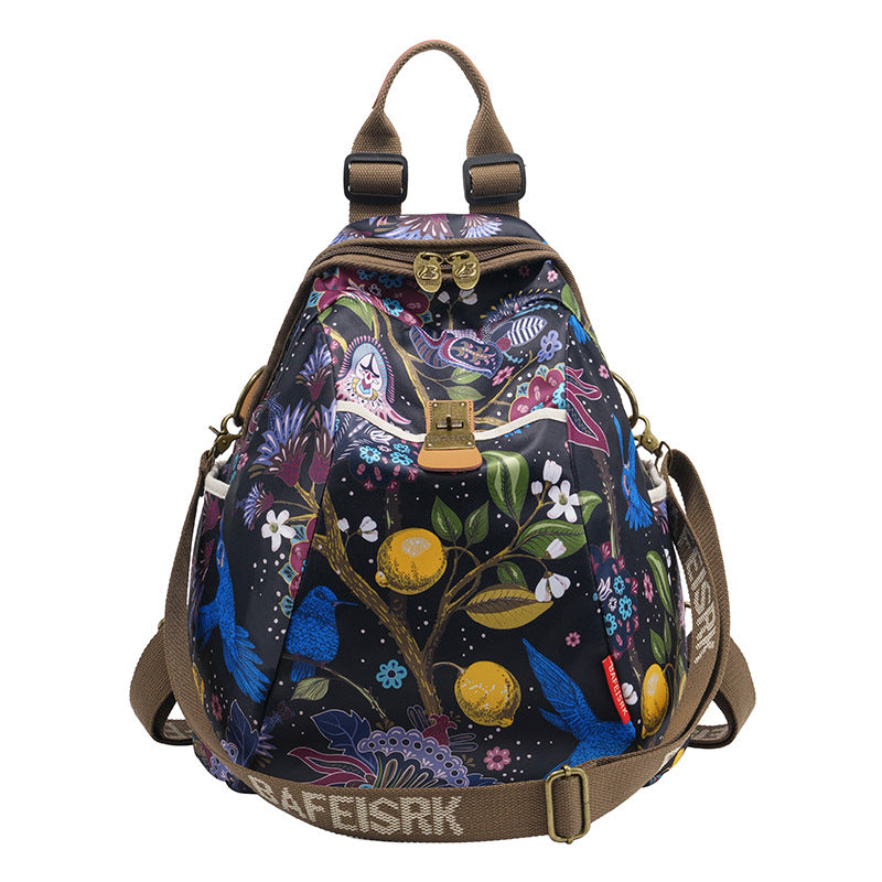 Women's Large Capacity Ethnic Style Fashionable Printed Backpacks