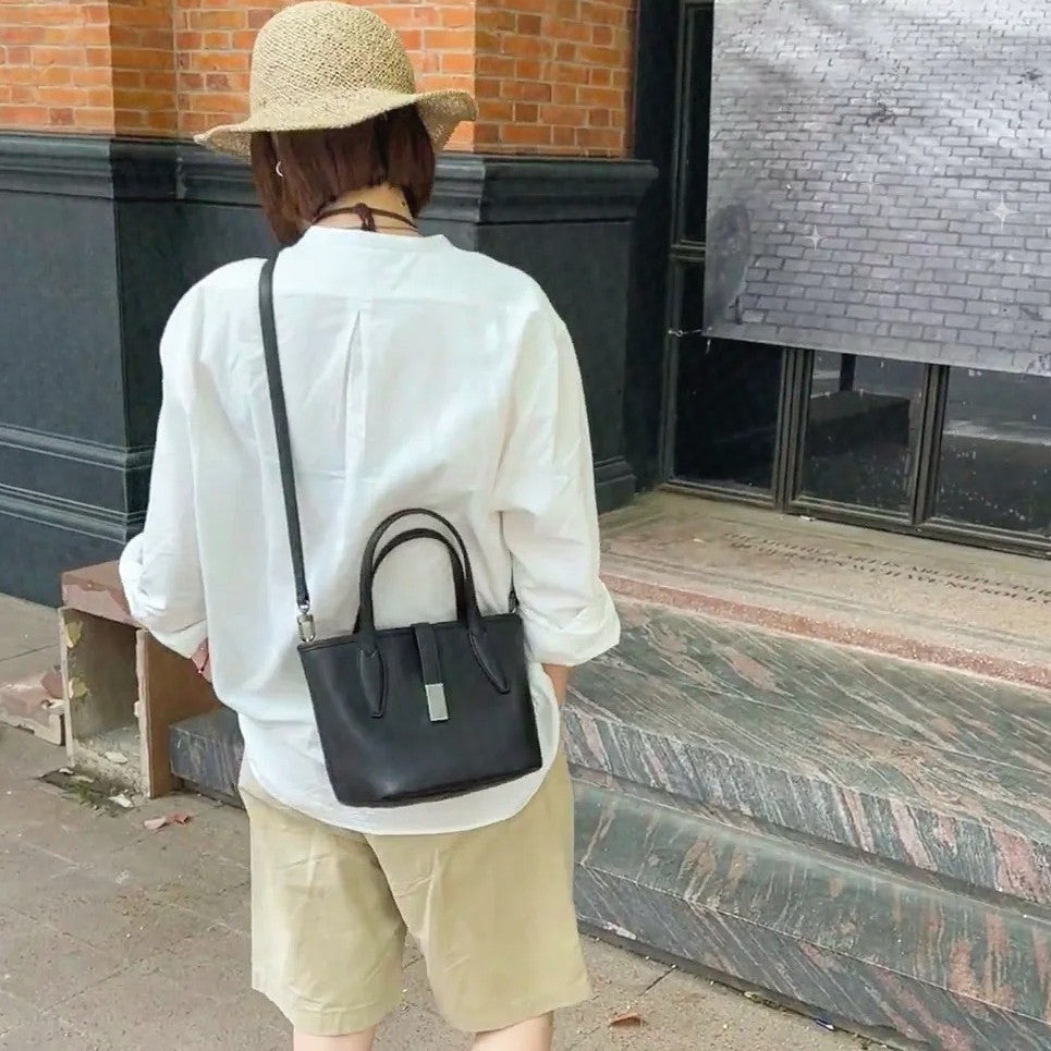 Women's Basket Summer Pursuit Commuter Genuine Leather Crossbody Bags