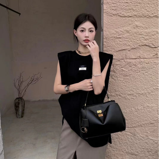 Genuine Leather High-grade Idle Style Twist Shoulder Bags
