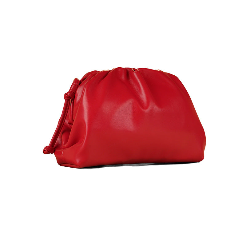 Korean Style Solid Color Soft Leather Clutch Shoulder Bags