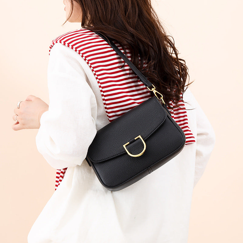 Women's Fashion Genuine Leather Trendy Simple Design Shoulder Bags