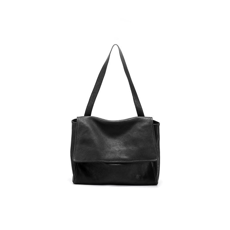Women's Tanned Leather Cowhide Flip Vintage Soft Crossbody Bags