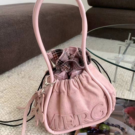 Medium Large Capacity Totes Deerskin Veet Shoulder Bags