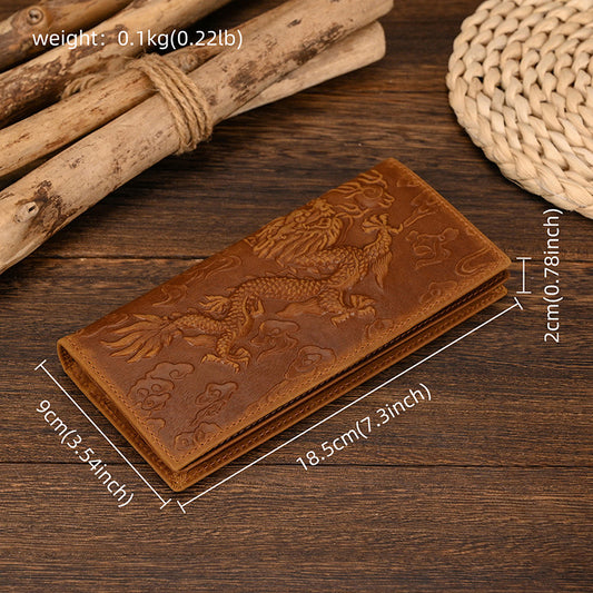 Men's Horse Leather Long First Layer Cowhide Men's Wallets