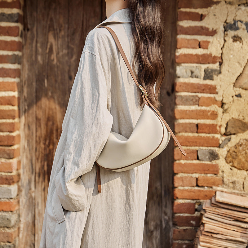 Women's Summer Dumpling Genuine Leather Underarm Large Shoulder Bags