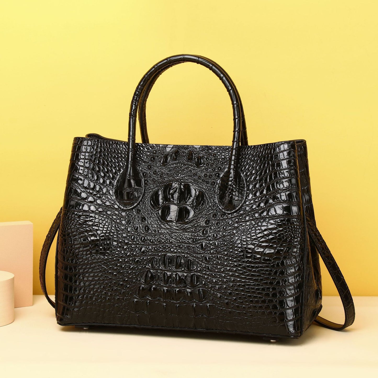 Women's Crocodile Pattern Bone Classic Lady Handbags