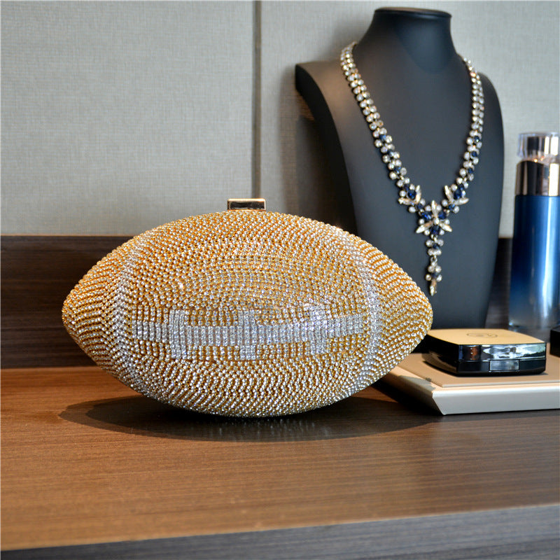 Women's Diamond Rugby Rhinestone Clutch Banquet Female Evening Bags