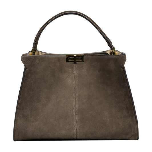 Women's Leather Frosted Cowhide Metal Catch Portable With Handbags