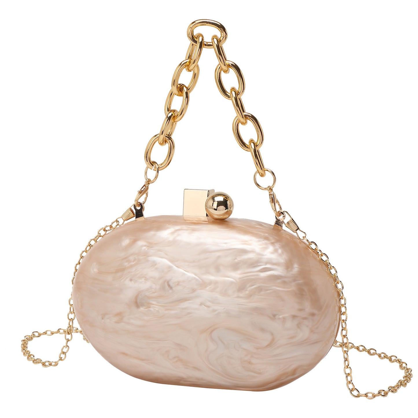 Beautiful Oval Acrylic Fashion Chain Hand Evening Bags