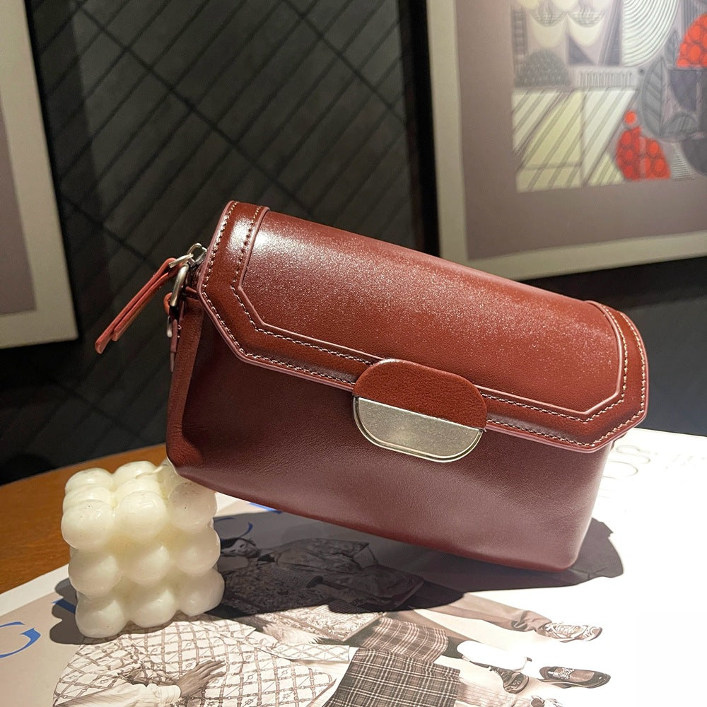Women's Fashionable First Layer Vegetable Tanned Cowhide Crossbody Bags
