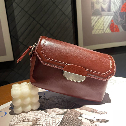 Women's Fashionable First Layer Vegetable Tanned Cowhide Crossbody Bags