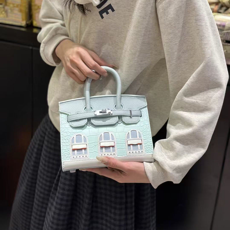 Women's House High-grade Exquisite Color Matching Design Crossbody Bags