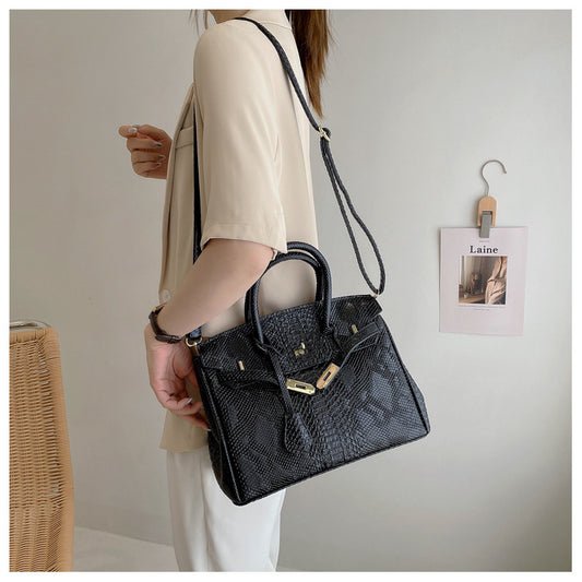 Women's Crocodile Pattern Platinum Large Capacity High-grade Handbags