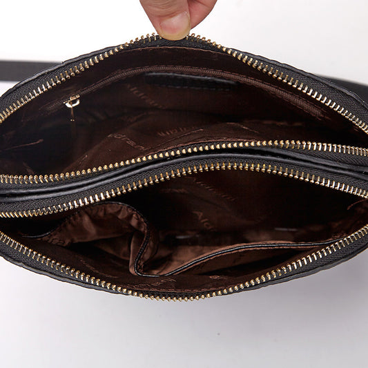 Women's Authentic Leather Weave Fashion Cattlehide Mom Bags