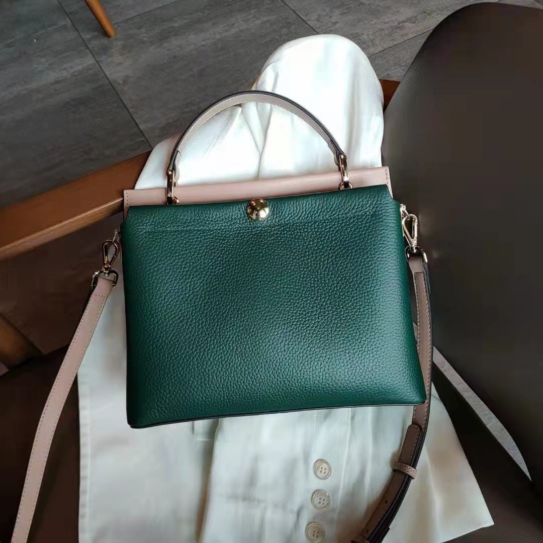 Women's Contrast Color Versatile Large Capacity Top Handbags