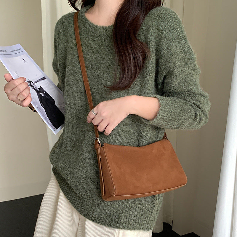 Women's Suede Leather Frosted Stylish Personalized Genuine Crossbody Bags