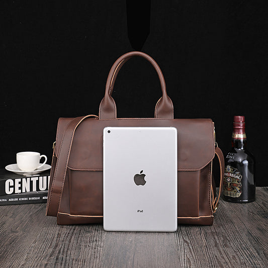 Men's Retro Korean Crazy Horse Leather Business Bags