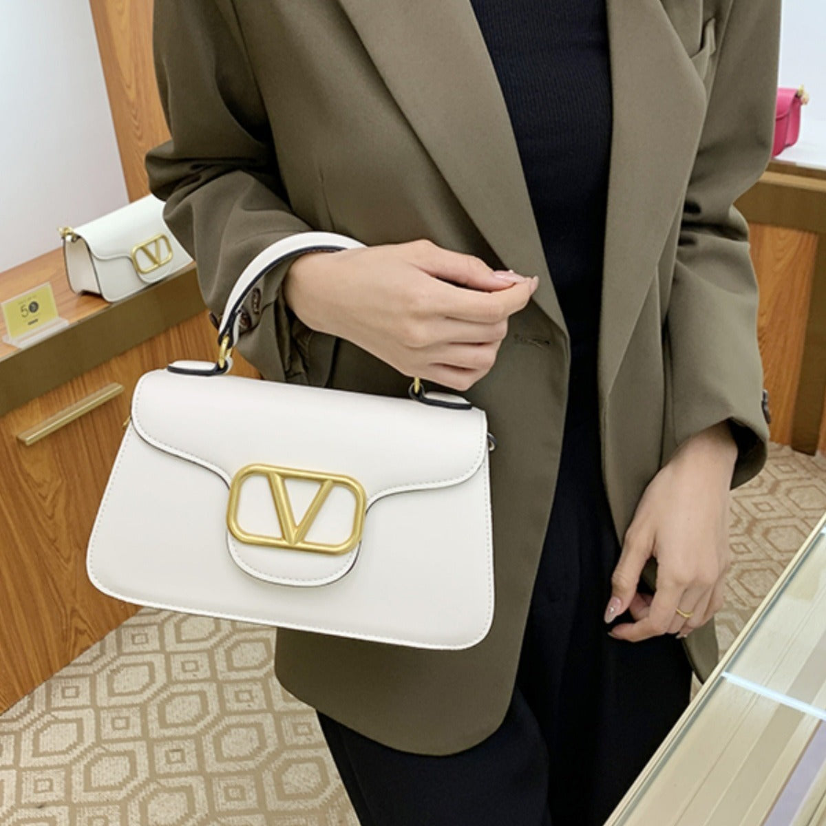 Trendy Unique Women's Advanced Texture Calfskin Handbags