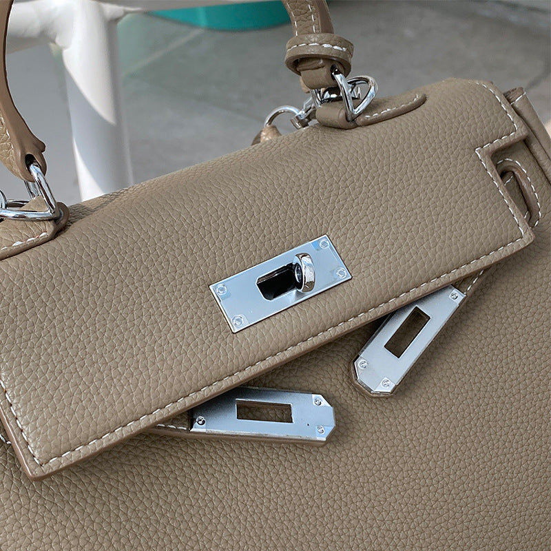 Women's French Minority Advanced Texture Portable Kelly Bags