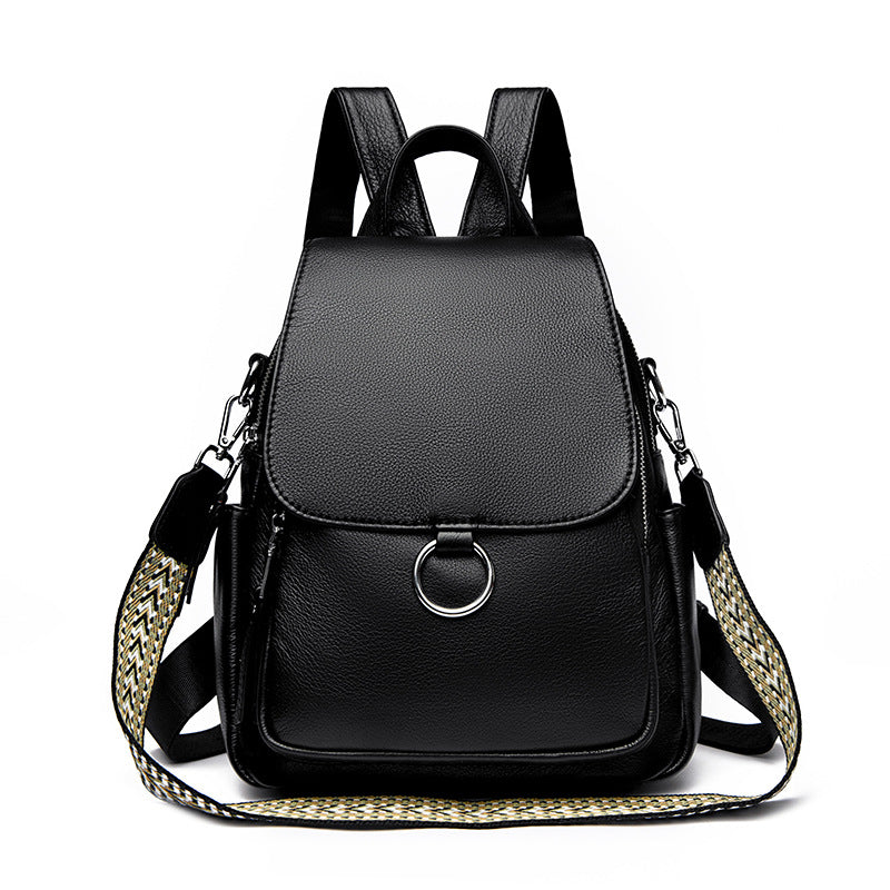 Comfortable Fashion Trendy Large Capacity Cowhide Backpacks