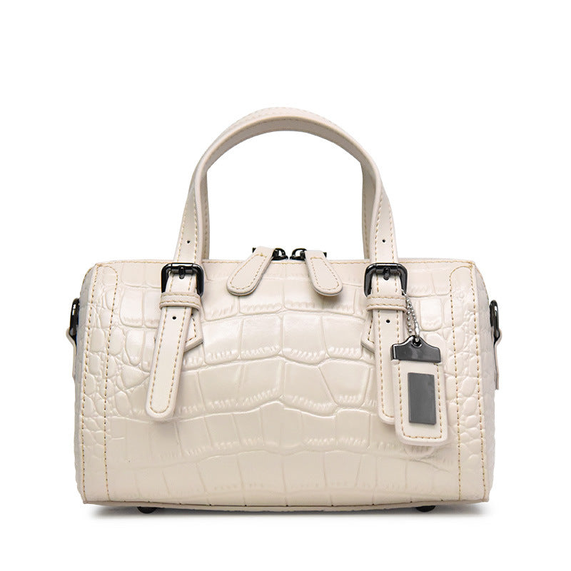 Women's Fashion Boston Crocodile Pattern Cowhide Crossbody Bags
