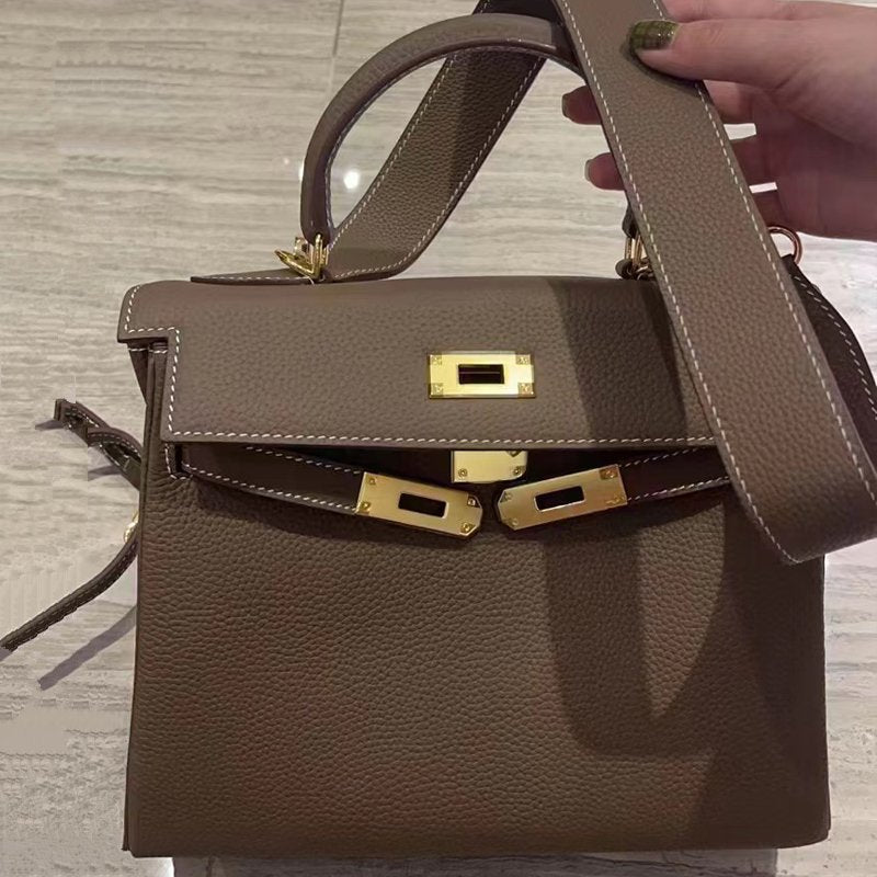 Women's Genuine Leather High-grade First Layer Cow Wide Strap Bags