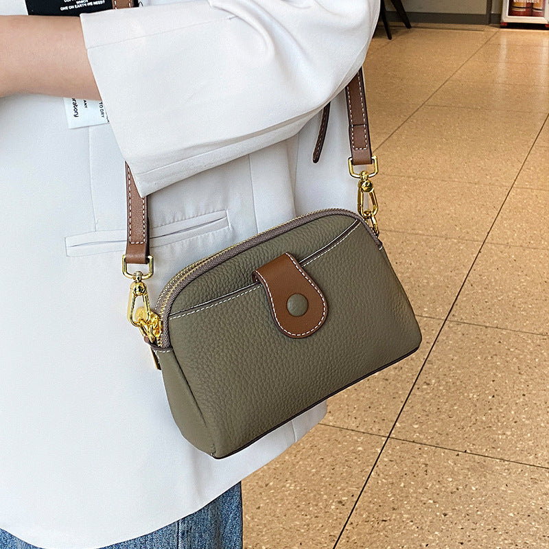 Women's Layer Cowhide Genuine Leather Fashion Mobile Bags