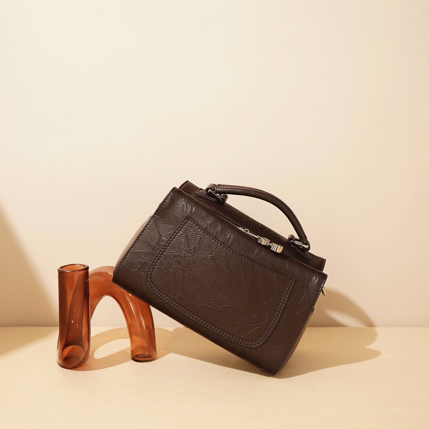 Layer Cowhide Box Genuine Leather Simple Shoulder Bags