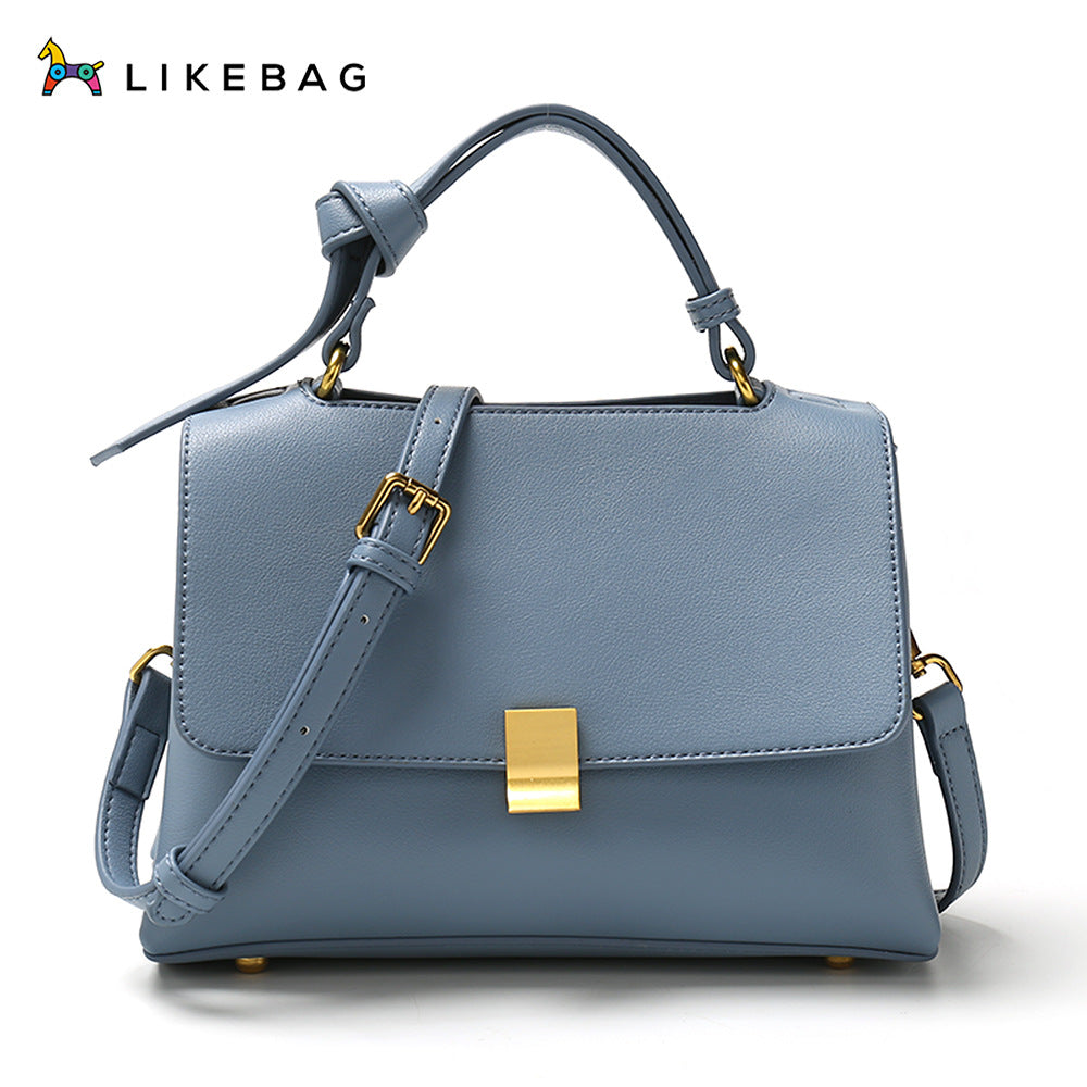 Women's Simple Solid Color Portable Fashionable Temperament Handbags