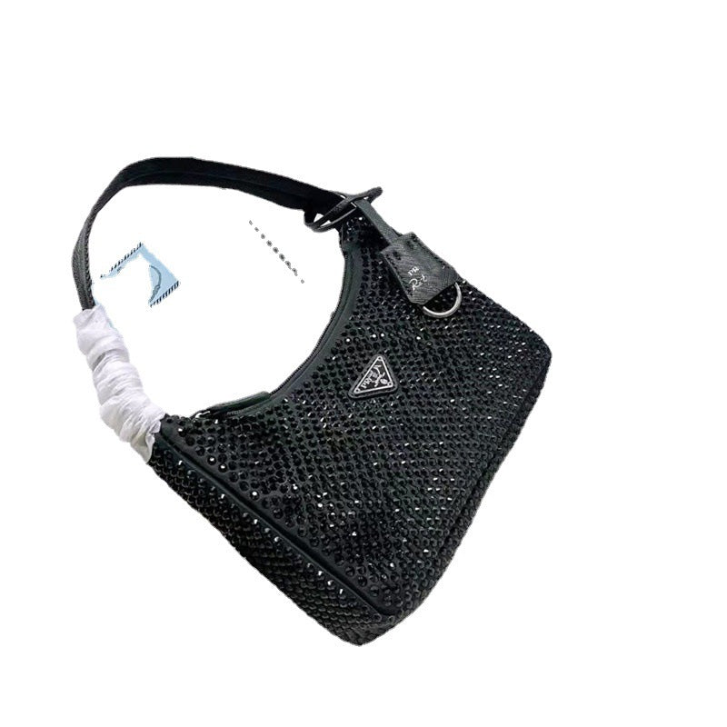 Women's Super Flash Czech Rhinestone Clutch Underarm Shoulder Bags