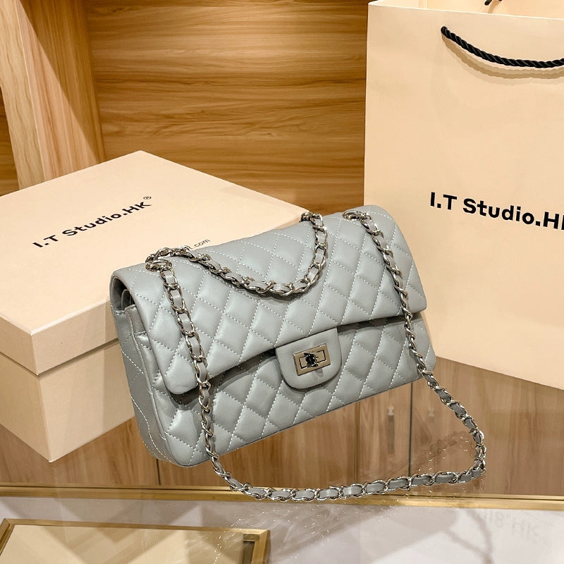 Women's Fat Roe Style Diamond Design Genuine Crossbody Bags
