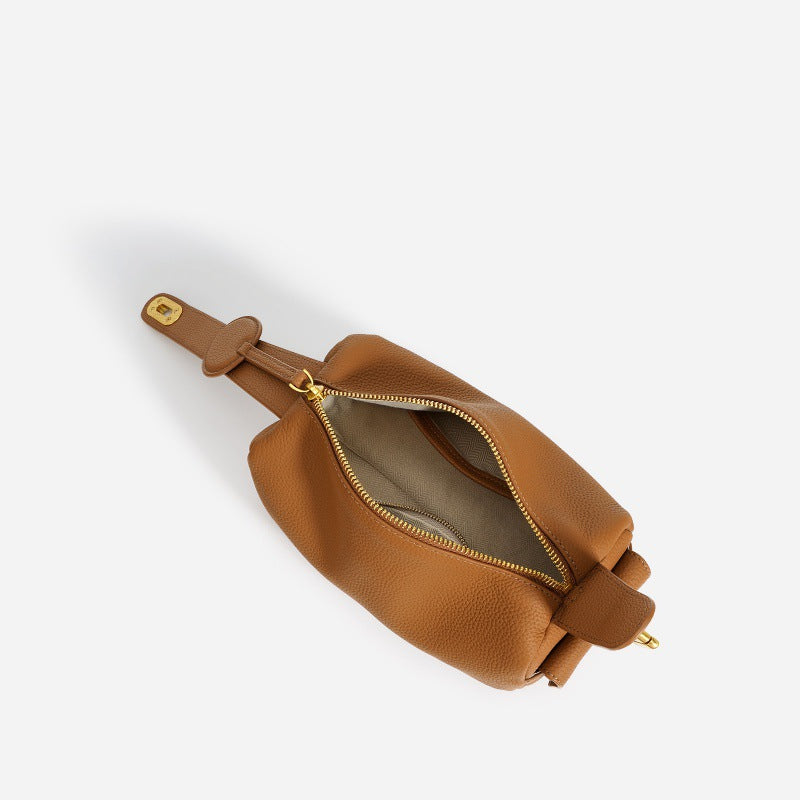 Women's High-grade Boston Pillow First Layer Cowhide Bags