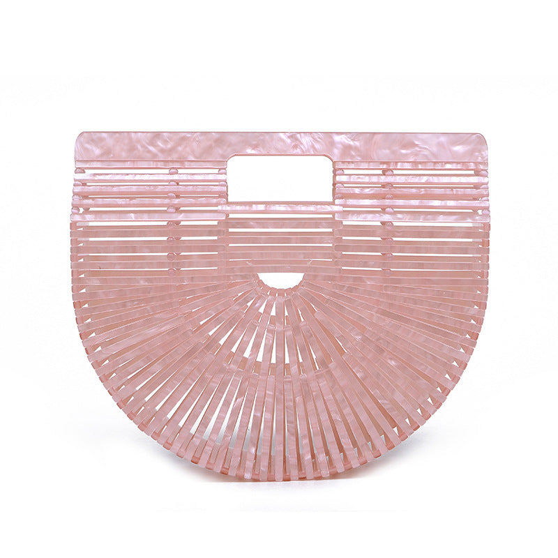 Women's Acrylic Hand-knitted Creative Basket Clutch Striped Evening Bags