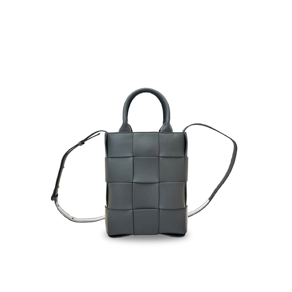 Women's Authentic Leather Weave Portable Korean Style Crossbody Bags