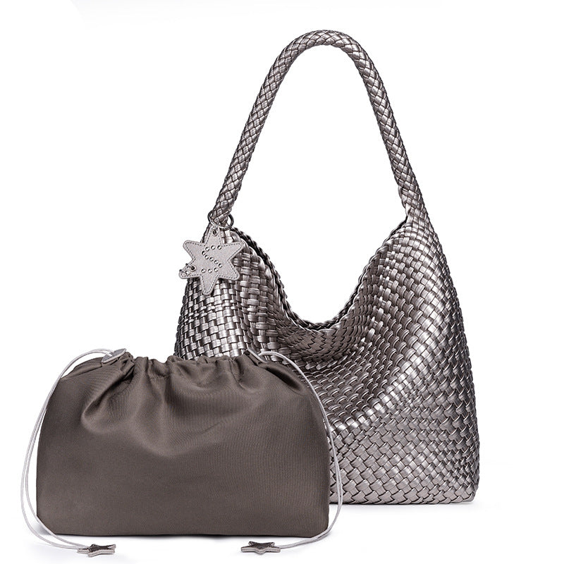Women's Large Capacity Totes Hand-woven Fashion Commuter Shoulder Bags