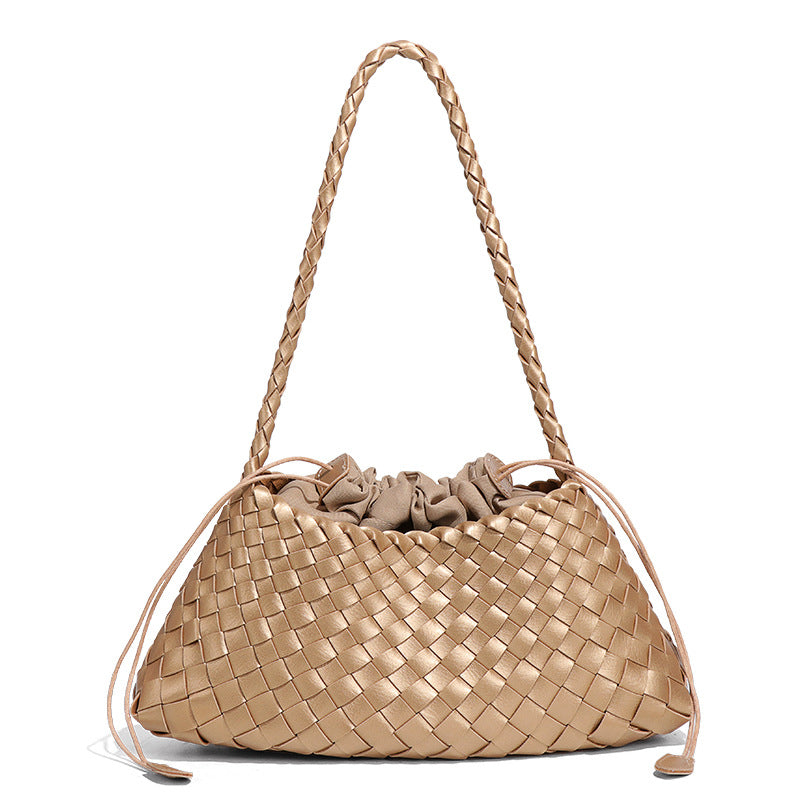 Women's French Fashion Hand-woven Portable Vegetable Basket Shoulder Bags