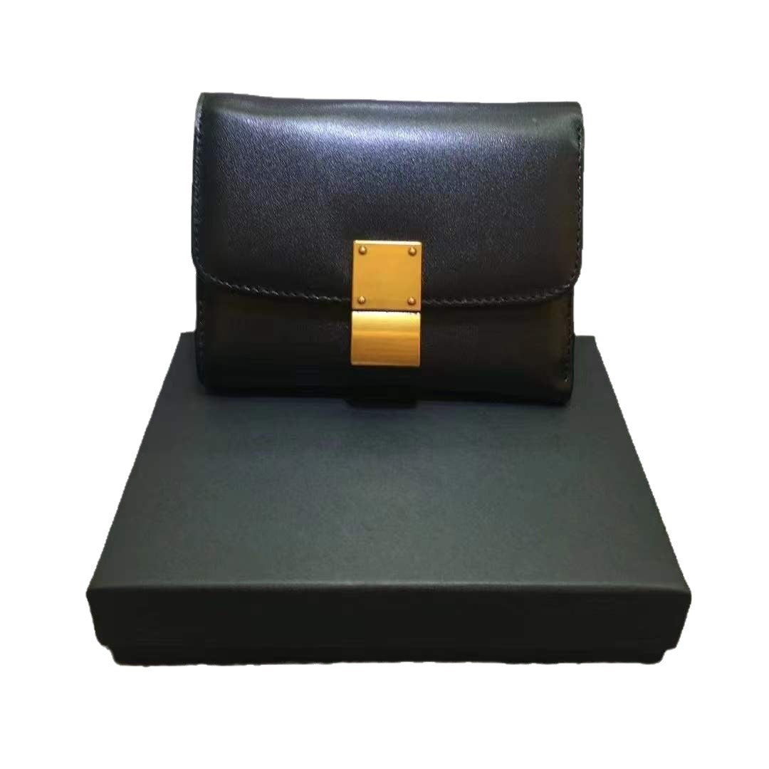 Fashion Korean Style Cowhide Three Fold Ladies Wallets