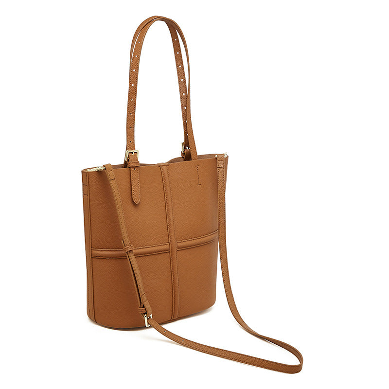 Women's Layer Cowhide Portable One Combination Genuine Leather Retro Commuting Shoulder Bags