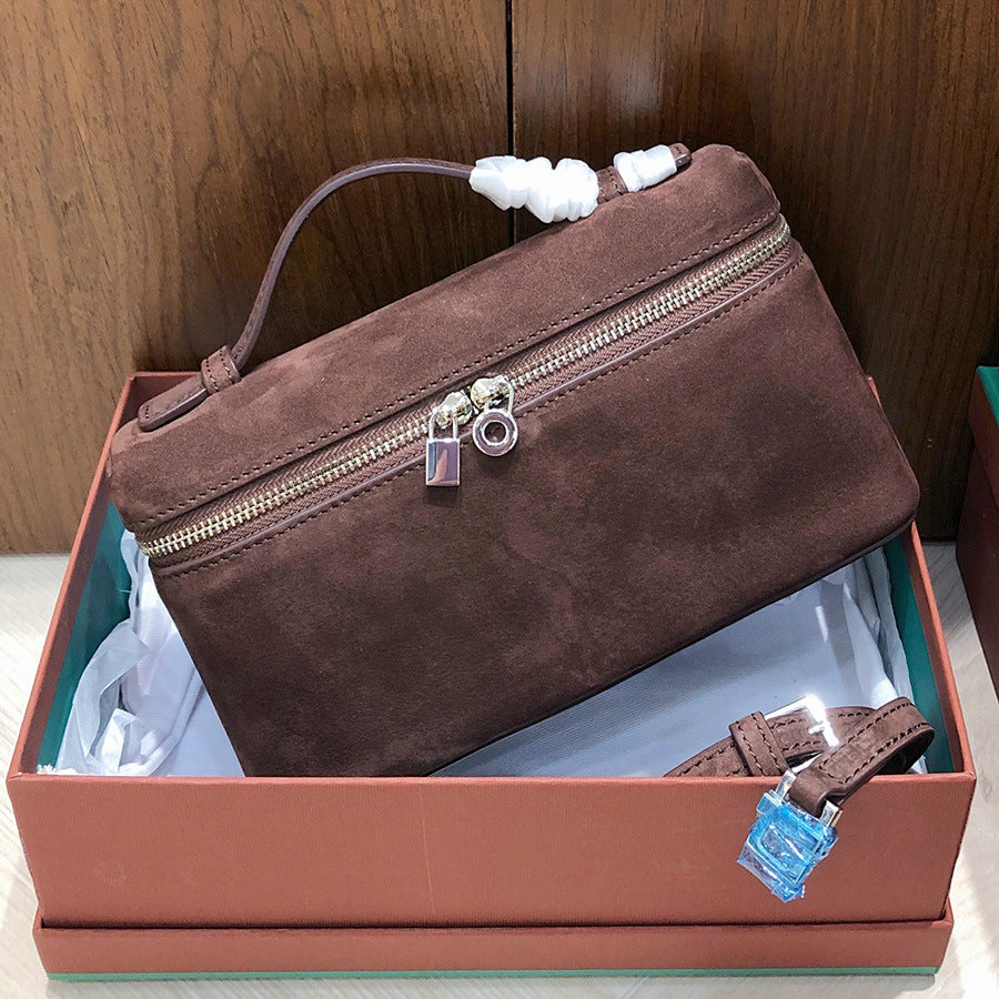 Women's Matte Cowhide Lunch Box Leather Commuter Crossbody Bags