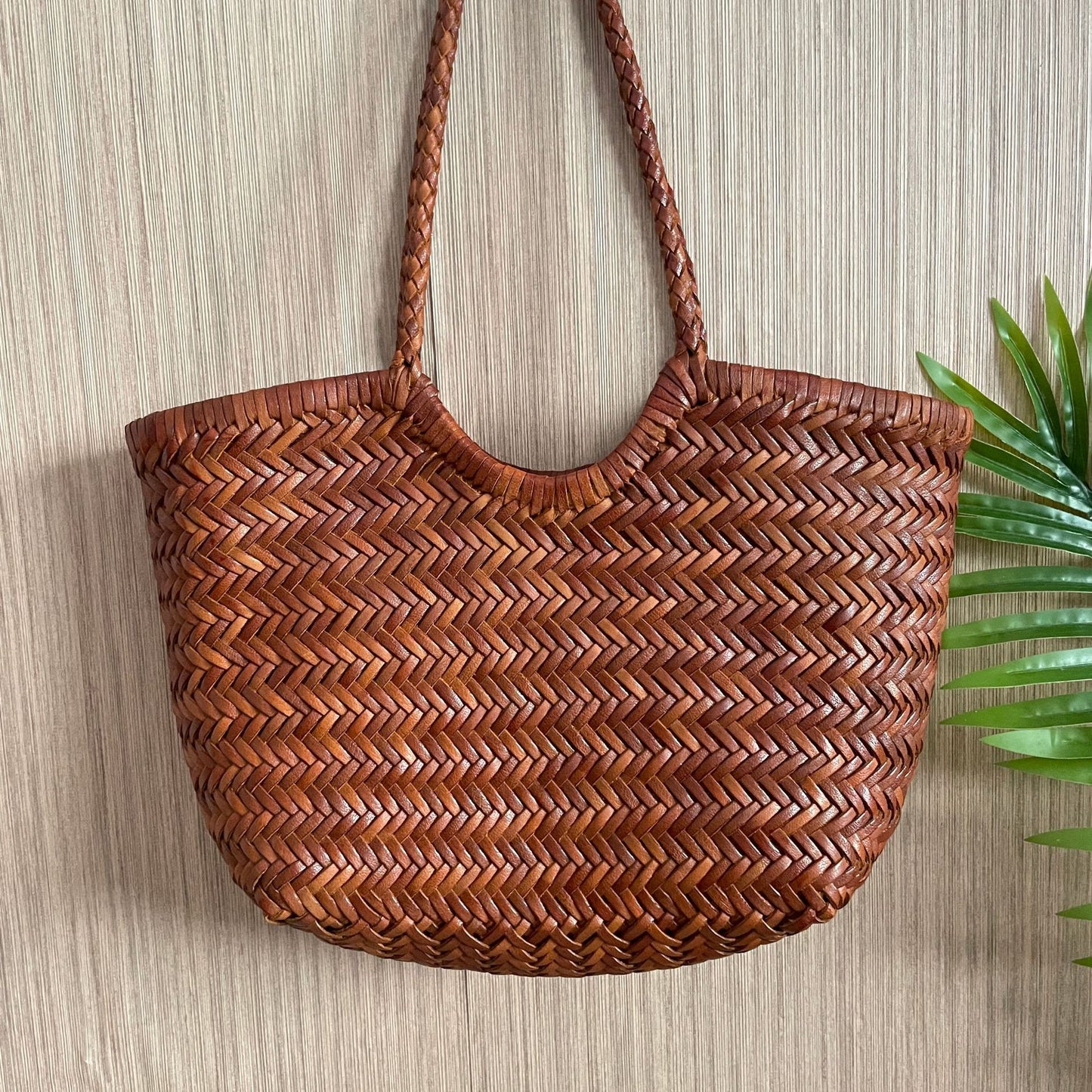 Women's Cow Woven Genuine Leather French Handbags
