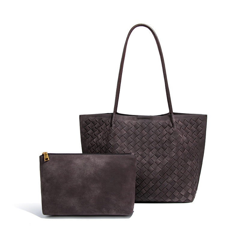 Women's Large Capacity Underarm Woven Frosted Texture Bags