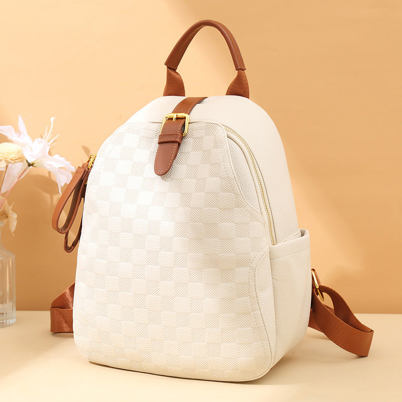 Women's Light Luxury Chessboard Grid Fashion Trendy Backpacks