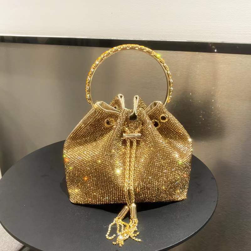 New Rhinestone Metal Clutch Tassel Chain Shoulder Bags