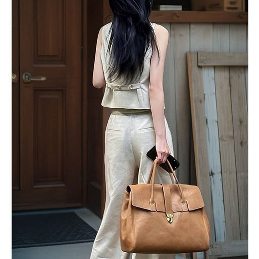 Women's Retro Portable Large Capacity High-grade Commuter Handbags