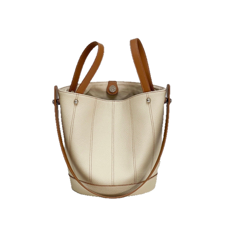 Niche Designer Genuine Leather Vegetable Basket Bags