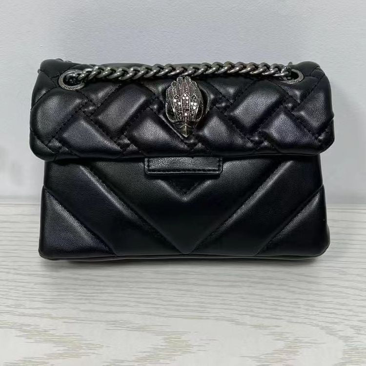 Eagle Head Sheepskin Bronze Chain Diamond Pattern Bags