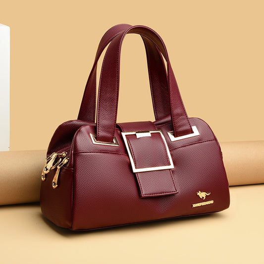Women's Versatile Soft Leather Mom Fashion Handbags